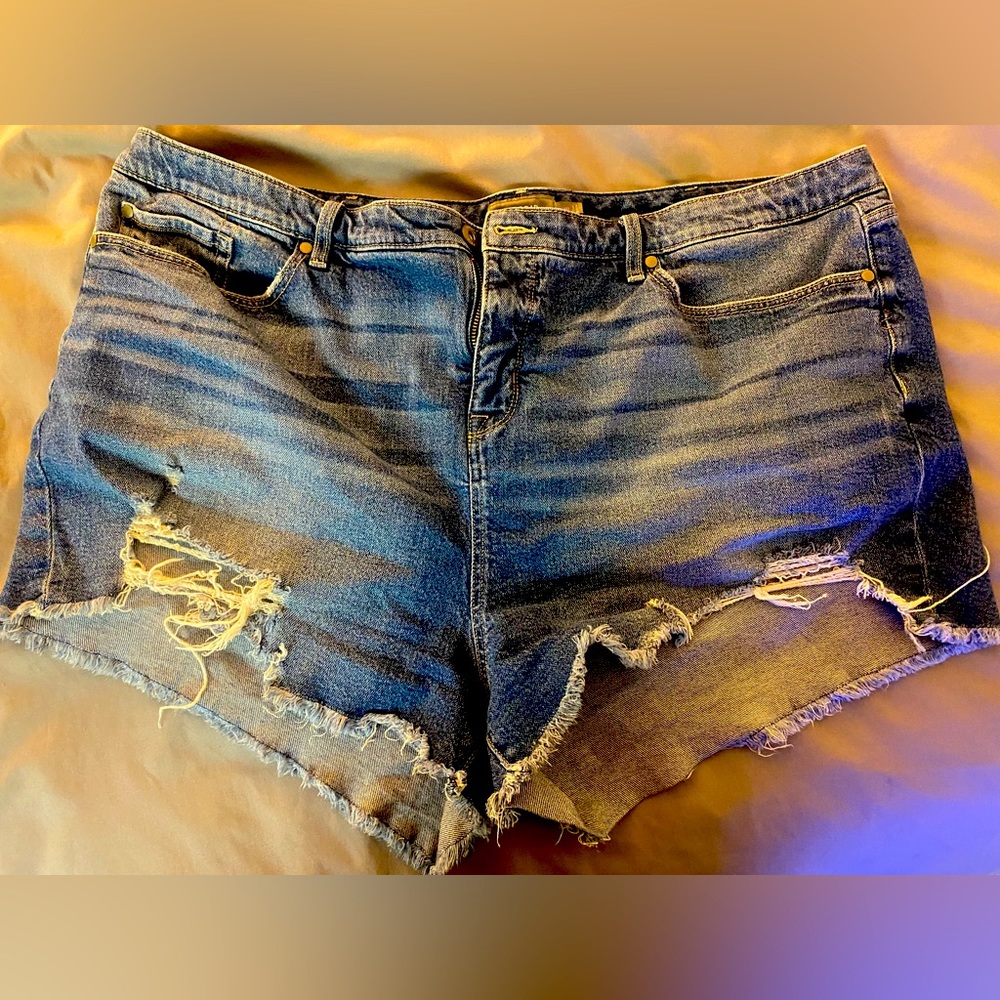 Distressed Denim Shorts
